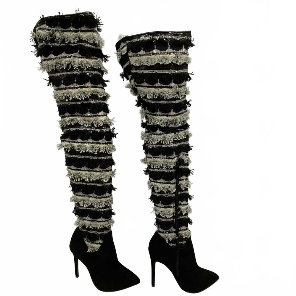 Elegant Collection Black/Gray Baylee Stiletto | Women’s Size 6.5